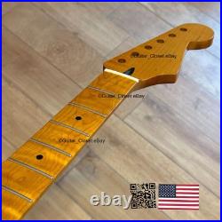 SALE Roasted Flame Maple Stainless Strat Guitar Neck Satin Fits Fender SM22BJ