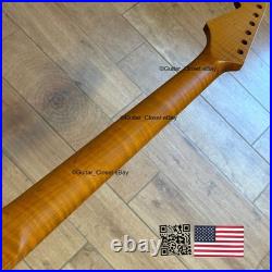 SALE Roasted Flame Maple Stainless Strat Guitar Neck Satin Fits Fender SM22BJ