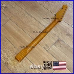SALE Roasted Flame Maple Stainless Strat Guitar Neck Satin Fits Fender SM22BJ SALE Roasted Flame Maple Stainless Strat Guitar Neck Satin Fits Fender SM22BJ