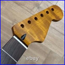 Stainless 22fret Roasted Flame Maple Guitar Neck Rosewood Nitro for Strat Fender Stainless 22fret Roasted Flame Maple Guitar Neck Rosewood Nitro for Strat Fender