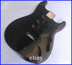 Strat Guitar Body, 2 pcs Centre Joined North American Alder SSS Black 1.99kg Strat Guitar Body, 2 pcs Centre Joined North American Alder SSS Black 1.99kg