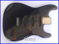 Strat Guitar Body, 2 pcs Centre Joined North American Alder SSS Black 1.99kg
