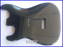 Strat Guitar Body, 2 pcs Centre Joined North American Alder SSS Black 1.99kg