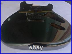 Strat Guitar Body, 2 pcs Centre Joined North American Alder SSS Black 1.99kg