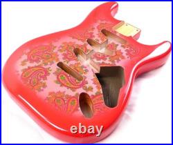 Strat Guitar Body 3pcs North American Alder Paisley Red/Silver 2.1kg