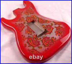 Strat Guitar Body 3pcs North American Alder Paisley Red/Silver 2.1kg
