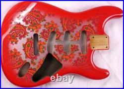 Strat Guitar Body 3pcs North American Alder Paisley Red/Silver 2.1kg
