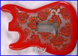 Strat Guitar Body 3pcs North American Alder Paisley Red/Silver 2.1kg
