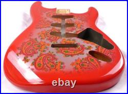 Strat Guitar Body 3pcs North American Alder Paisley Red/Silver 2.1kg