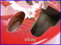 Strat Guitar Body 3pcs North American Alder Paisley Red/Silver 2.1kg