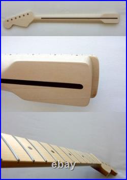 Stratocaster Neck-(43mm) Nut WithNat/ 22 Med J Frets/Bone Nut/fits Fender, Warmoth