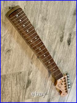Stratocaster Relic Loaded Neck w Fender Pre-CBS Headstock, Logo, Tuners & Trees Stratocaster Relic Loaded Neck w Fender Pre-CBS Headstock, Logo, Tuners & Trees