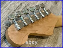 Stratocaster Relic Loaded Neck w Fender Pre-CBS Headstock, Logo, Tuners & Trees Stratocaster Relic Loaded Neck w Fender Pre-CBS Headstock, Logo, Tuners & Trees