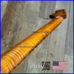 U23099 Roasted Flame Maple Strat Guitar Neck Satin Fits Fender Warmoth G1N