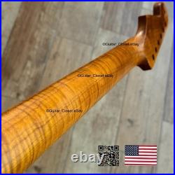 U23099 Roasted Flame Maple Strat Guitar Neck Satin Fits Fender Warmoth G1N