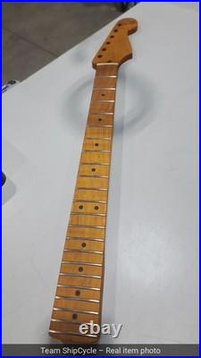 U23099 Roasted Flame Maple Strat Guitar Neck Satin Fits Fender Warmoth G1N