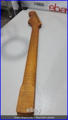 U23099 Roasted Flame Maple Strat Guitar Neck Satin Fits Fender Warmoth G1N