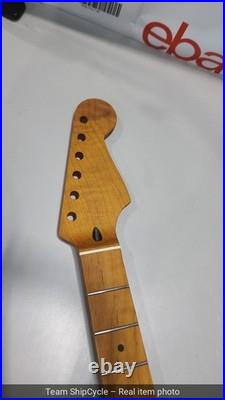 U23099 Roasted Flame Maple Strat Guitar Neck Satin Fits Fender Warmoth G1N