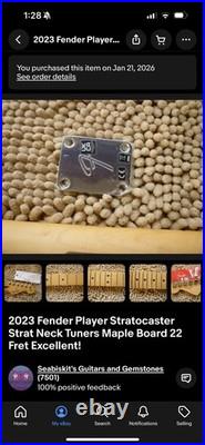 Used 2022 Fender player Stratocaster Neck Maple Board 22 Frets, Tuners included