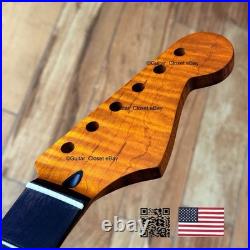 V-Shaped Roasted Flame Maple Rosewood Strat Neck Fits Fender & Fender VSSRH
