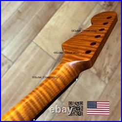 V-Shaped Roasted Flame Maple Rosewood Strat Neck Fits Fender & Fender VSSRH