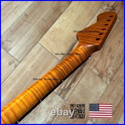 V-Shaped Roasted Flame Maple Rosewood Strat Neck Fits Fender & Fender VSSRH
