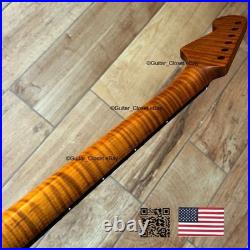 V-Shaped Roasted Flame Maple Rosewood Strat Neck Fits Fender & Fender VSSRH