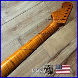 V-Shaped Roasted Flame Maple Rosewood Strat Neck Fits Fender & Fender VSSRH