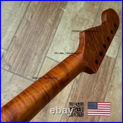 V-Shaped Roasted Flame Maple Strat Guitar Neck Satin Fits Fender Warmoth VsSMA