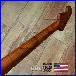 V-Shaped Roasted Flame Maple Strat Guitar Neck Satin Fits Fender Warmoth VsSMA