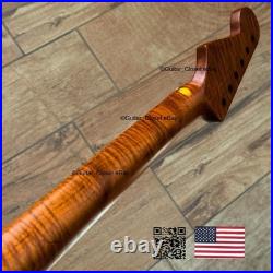 V-Shaped Roasted Flame Maple Strat Guitar Neck Satin Fits Fender Warmoth VsSMA