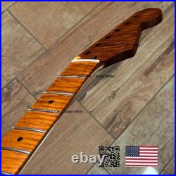 V-Shaped Roasted Flame Maple Strat Guitar Neck Satin Fits Fender Warmoth VsSMA