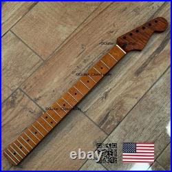 V-Shaped Roasted Flame Maple Strat Guitar Neck Satin Fits Fender Warmoth VsSMA