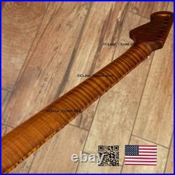 V-Shaped Roasted Flame Maple Strat Guitar Neck Satin Fits Fender Warmoth VsSMD