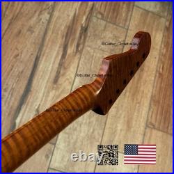 V-Shaped Roasted Flame Maple Strat Guitar Neck Satin Fits Fender Warmoth VsSMD