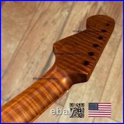 V-Shaped Roasted Flame Maple Strat Guitar Neck Satin Fits Fender Warmoth VsSMD