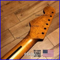Vintage 21 Fret Roasted Flame Maple Rosewood Strat Neck Fits Fender Warmoth vSRW