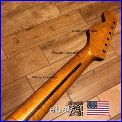 Vintage 21 Fret Roasted Flame Maple Rosewood Strat Neck Fits Fender Warmoth vSRW