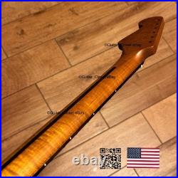Vintage 21 Fret Roasted Flame Maple Rosewood Strat Neck Fits Fender Warmoth vSRW