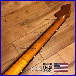 Vintage 21 Fret Roasted Flame Maple Rosewood Strat Neck Fits Fender Warmoth vSRW