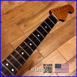 Vintage 21 Fret Roasted Flame Maple Rosewood Strat Neck Fits Fender Warmoth vSRW