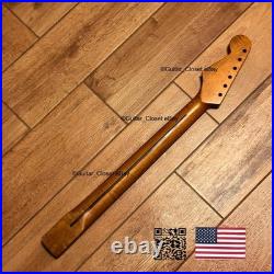Vintage 21 Fret Roasted Flame Maple Rosewood Strat Neck Fits Fender Warmoth vSRW