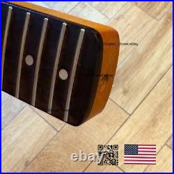 Vintage 21 Fret Roasted Maple Rosewood Strat Neck Nitro Satin Fit Fender vSR1C Vintage 21 Fret Roasted Maple Rosewood Strat Neck Nitro Satin Fit Fender vSR1C
