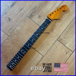 Vintage 21 Fret Roasted Maple Rosewood Strat Neck Nitro Satin Fit Fender vSR1C Vintage 21 Fret Roasted Maple Rosewood Strat Neck Nitro Satin Fit Fender vSR1C