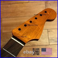 Vintage 21 Fret Roasted Maple Rosewood Strat Neck Nitro Satin Fit Fender vSR1E