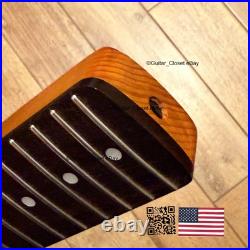 Vintage 21 Fret Roasted Maple Rosewood Strat Neck Nitro Satin Fit Fender vSR1F Vintage 21 Fret Roasted Maple Rosewood Strat Neck Nitro Satin Fit Fender vSR1F