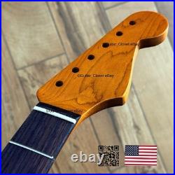 Vintage 21 Fret Roasted Maple Rosewood Strat Neck Nitro Satin Fit Fender vSR1H Vintage 21 Fret Roasted Maple Rosewood Strat Neck Nitro Satin Fit Fender vSR1H