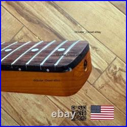 Vintage 21 Fret Roasted Maple Rosewood Strat Neck Nitro Satin Fit Fender vSR1H Vintage 21 Fret Roasted Maple Rosewood Strat Neck Nitro Satin Fit Fender vSR1H