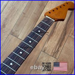 Vintage 21 Fret Roasted Maple Rosewood Strat Neck Nitro Satin Fit Fender vSR1N