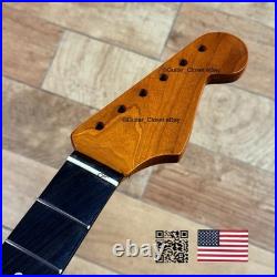 Vintage 21 Fret Roasted Maple Rosewood Strat Neck Nitro Satin Fit Fender vSRH